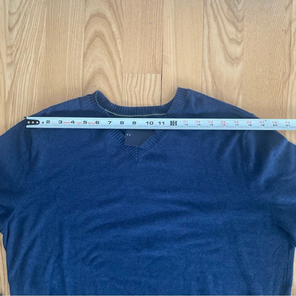 Peter Millar Navy Blue V Neck Sweater Cotton Golf Performance Holiday Work 2XL - Picture 5 of 10